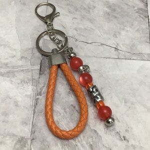 Orange Braided Rope Bag Charm